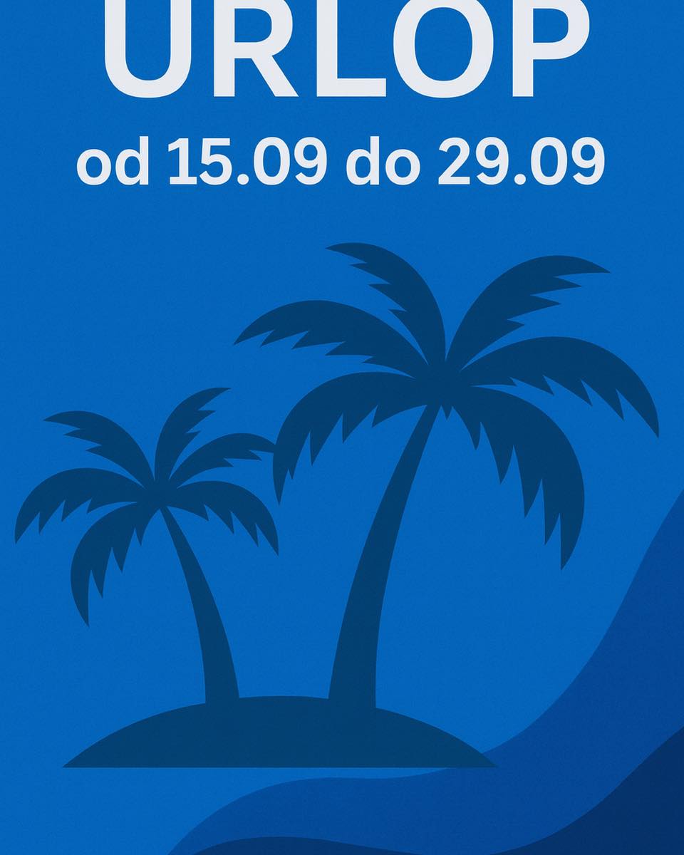 🌿 Drodzy Pacjenci! 🌿
Od 15 do 29 września będę przebywać na urlopie i w tym czasie nie będę dostępny w gabinecie.
Nie zostaniecie jednak sami – w gabinecie czekają na Was Klaudia i Julia, które z pełnym zaangażowaniem zaopiekują się Wami podczas mojej nieobecności. 💚
Zapraszamy do kontaktu i umawiania wizyt – gabinet działa normalnie!
Do zobaczenia po powrocie, wypoczęty i z nową energią ✨